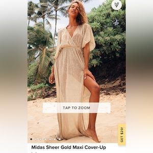 Midas Sheer Gold Maxi Cover Up Lulus - S